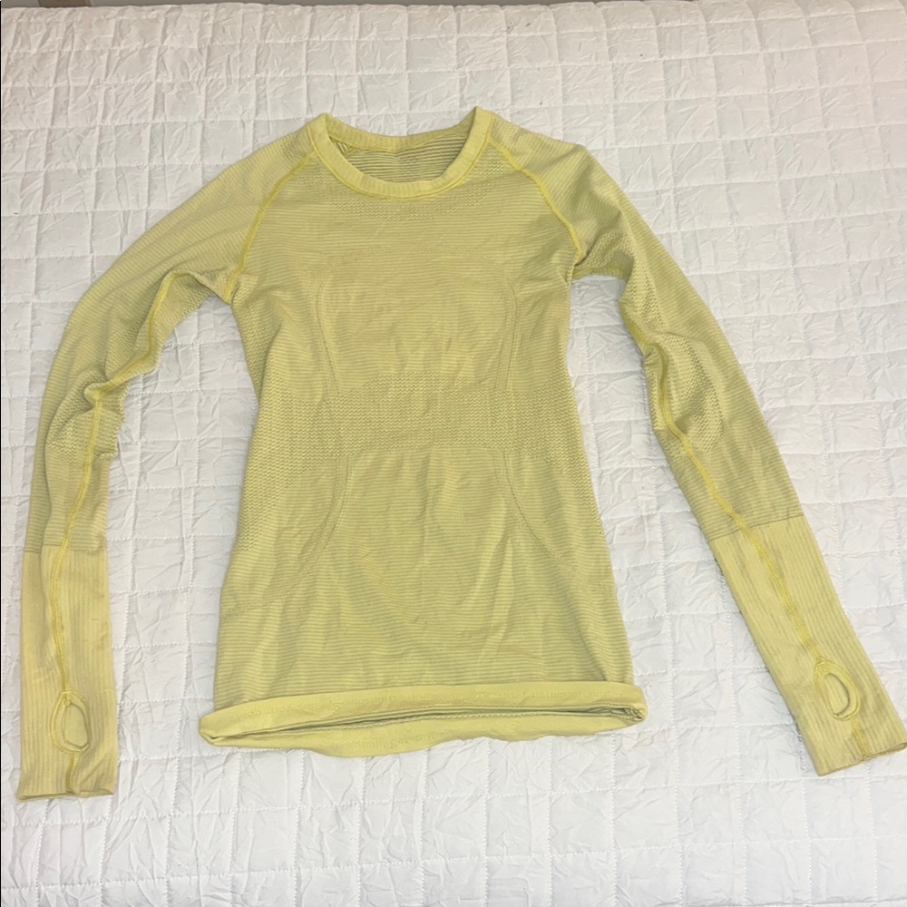 Lululemon Athletica Yellow Long Sleeve Top